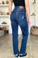 Judy Blue Full Size High Waist Rigid Magic Heavy Destroy Straight Jeans