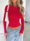 Solid Color Round Neck Long Sleeve T-Shirt